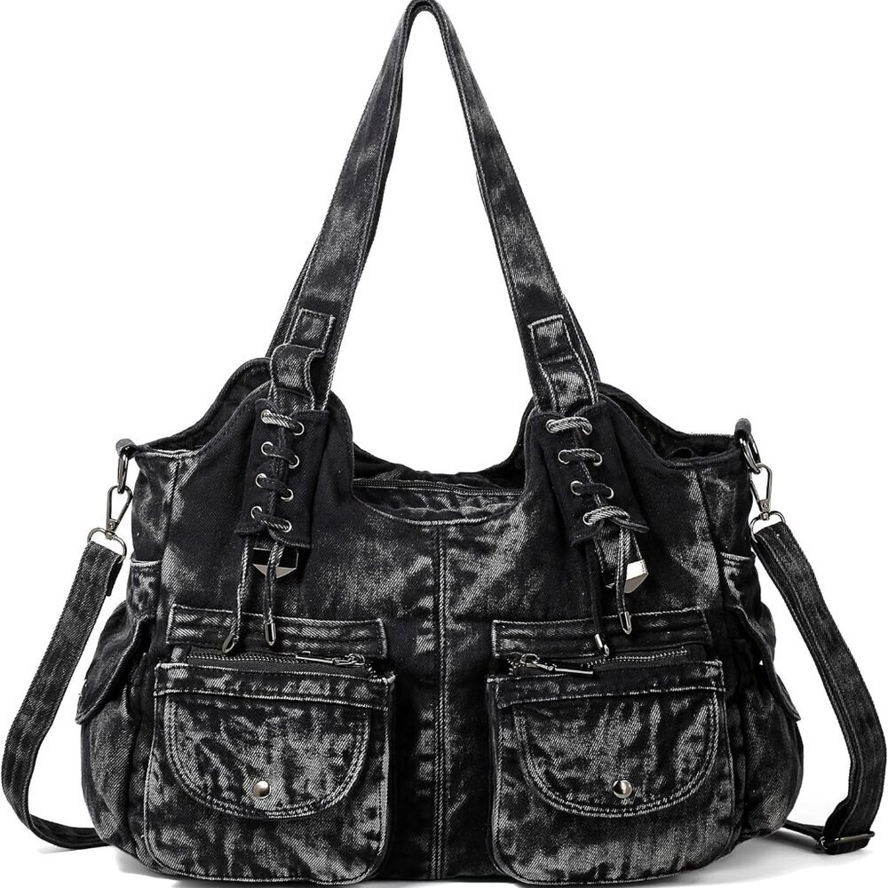 Designer Denim Handbags for Women Hobo Tote Bag Crossbody Denim Purses Blue Jean